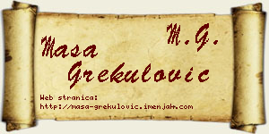 Maša Grekulović vizit kartica